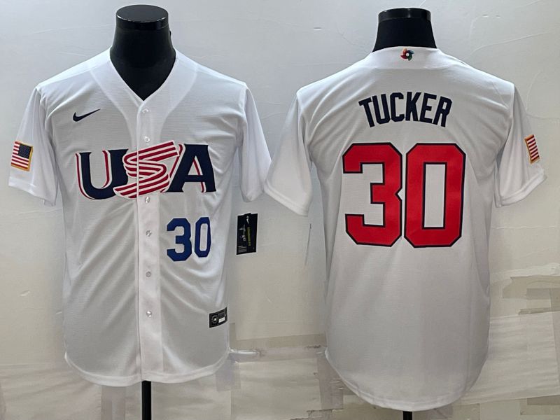 Men 2023 World Cub USA #30 Tucker White Nike MLB Jersey->more jerseys->MLB Jersey